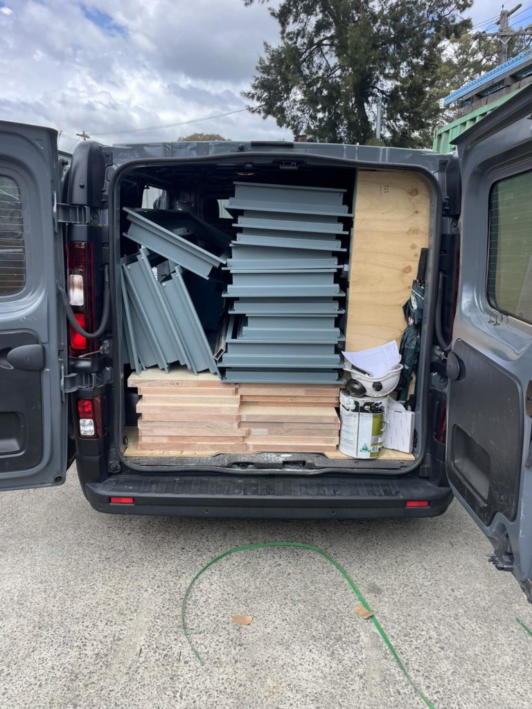 About us | Van filled with fire door equipment